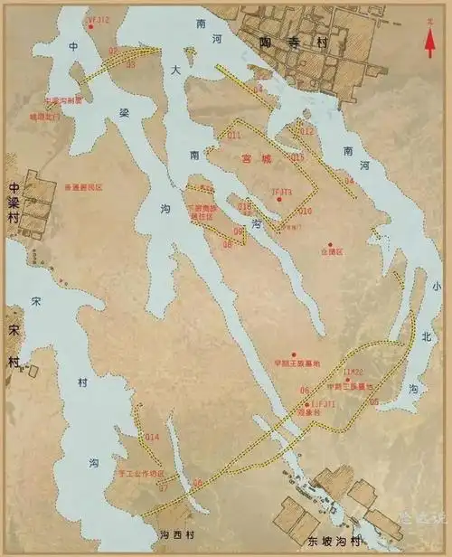 陶寺遗址平面地图