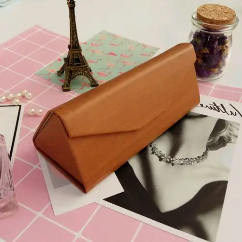 眼镜盒女可折叠_三角便携式可折叠眼镜盒男女韩国小清新男女复古优雅