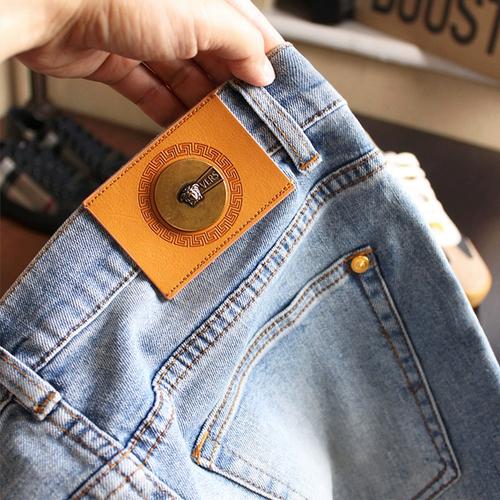 软糯好手感~水洗薄棉质浅蓝牛仔裤男士弹力合体小直筒牛仔裤男646