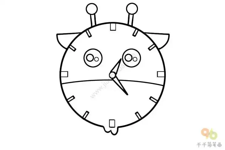 长颈鹿时钟简笔画