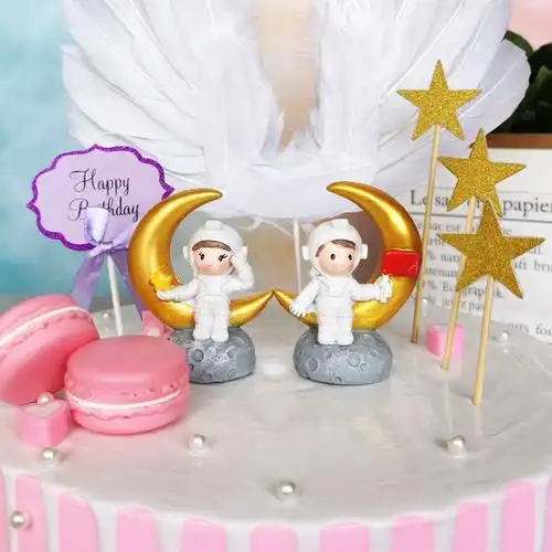 厂家直销情侣海军千纸鹤树脂摆件生日蛋糕装饰儿童房装饰家居摆件