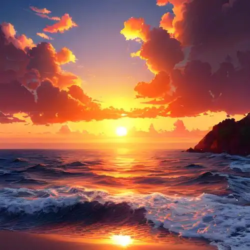 海边落日风景头像无水印