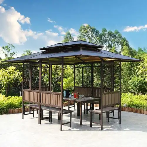 户外凉亭遮阳棚凉亭帐篷pvc阳光板防水庭院楼顶花园花鸟亭