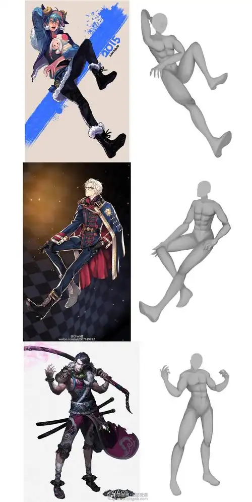 男性人体素描日韩动漫人物训练