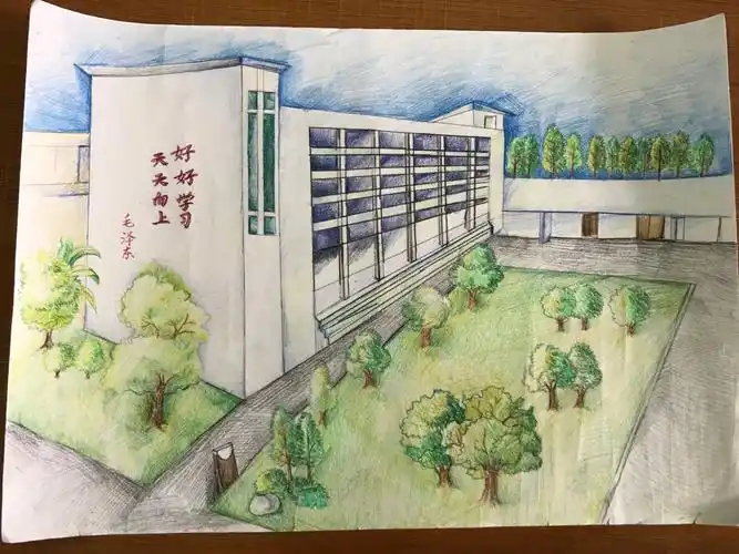 我和春天有个约会,手绘校园春景送给你