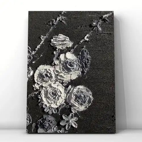 丙烯画装饰画白玫瑰07