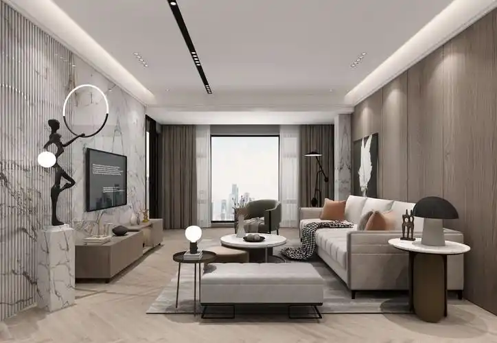 梅溪青秀103平米轻奢风格四居室装修效果图