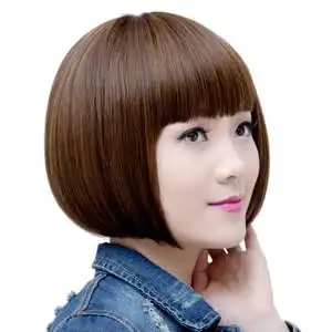 头齐刘海短发图片