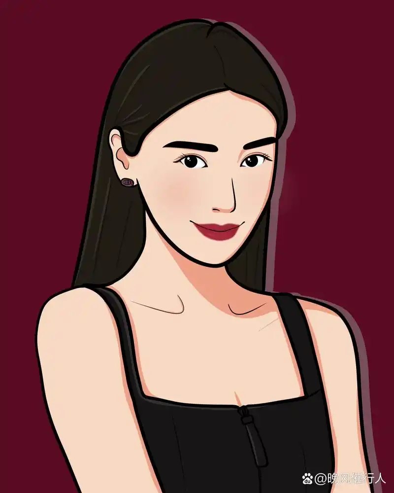 杨颖,照片转头绘头像