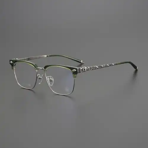 深圳纯钛近视眼镜框超轻半眉镜架防蓝光配度数复古男女百搭ch8150