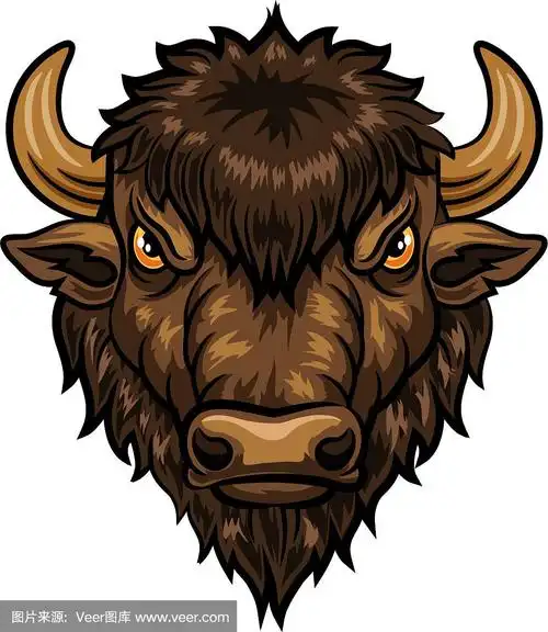 卡通的头野牛吉祥物