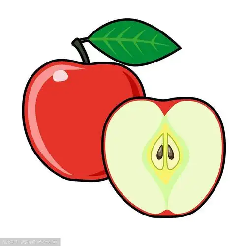 白色背景上的红苹果切成片的水果