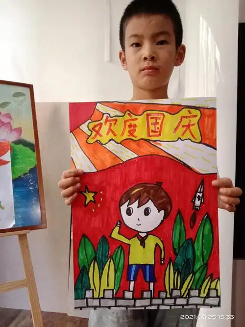 国庆主题画一二年级