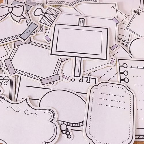 可书写黑白对话框成长手册贴画贺卡diy手工素材贴画大尺寸不晕墨