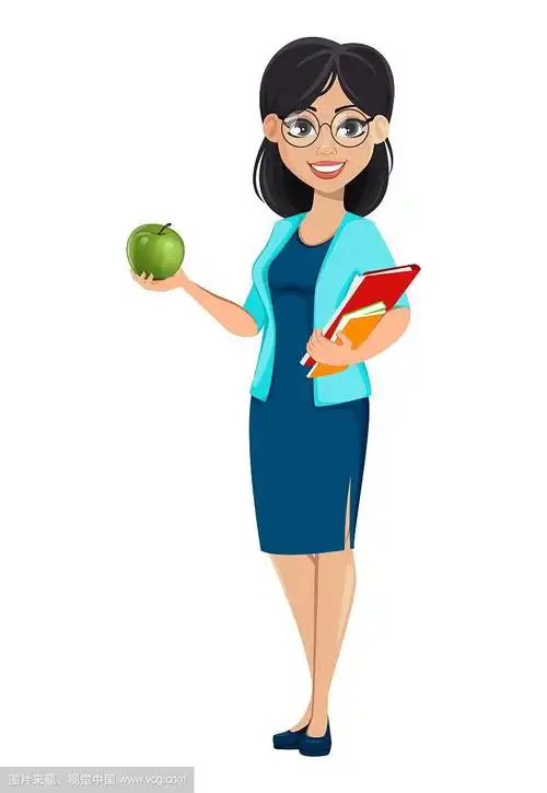 回到学校的女老师卡通人物