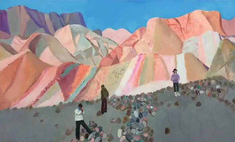 赵培智 在新疆之三 100cm×160cm 2021年莫合德尔·亚森 克孜尔千佛洞