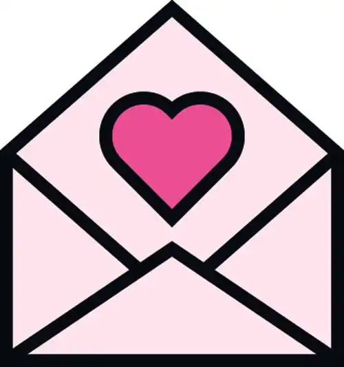 卡通矢量打开的爱心信封可爱爱情素材