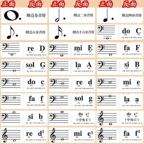 五线谱 卡 教具音乐艺术生学习大提琴小提琴卡片初学者乐器