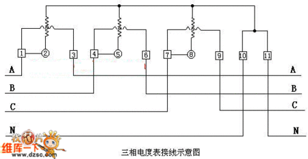 三相电能表完整接线图