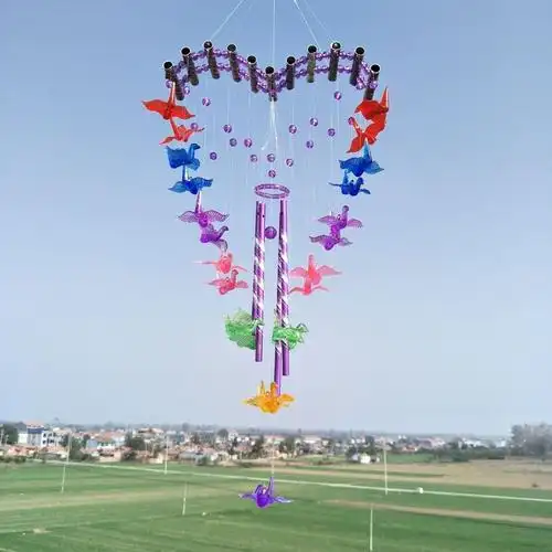 心型千纸鹤风铃仿水晶创意儿童挂饰门饰男女生日礼物卧室阳台装饰新款