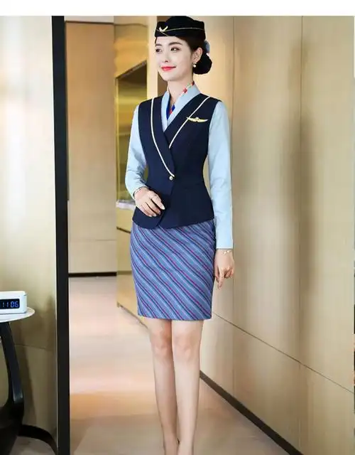 海南航空空姐服装职业套装女南姐高铁乘务员制服前台接待空乘面试酒店