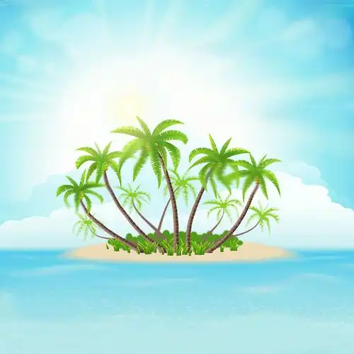 海滩夏季卡通素材下载