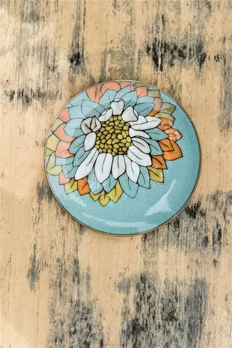 直销厂家盘子 西餐8寸陶瓷盘子 手绘花卉礼品水果盘 可定制logo