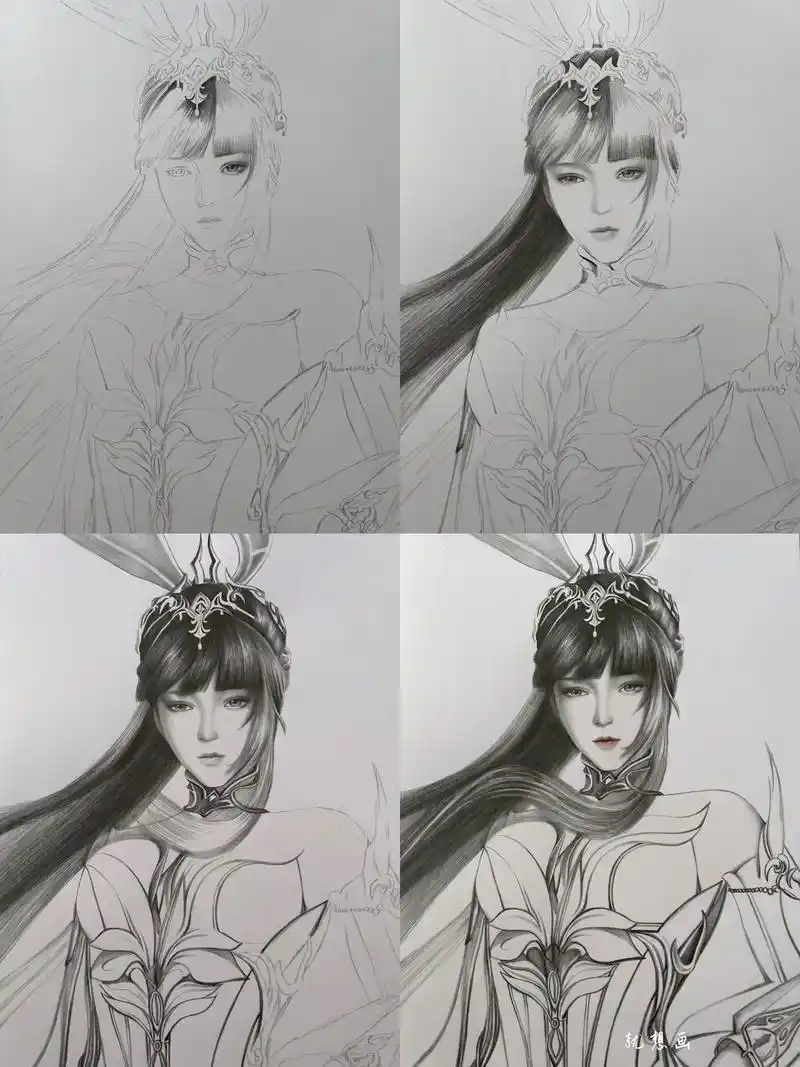 斗罗大陆小舞绘画过程.这首歌很好听9494#画画 #手绘 # - 抖音