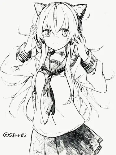 日本动漫素描绘画作品