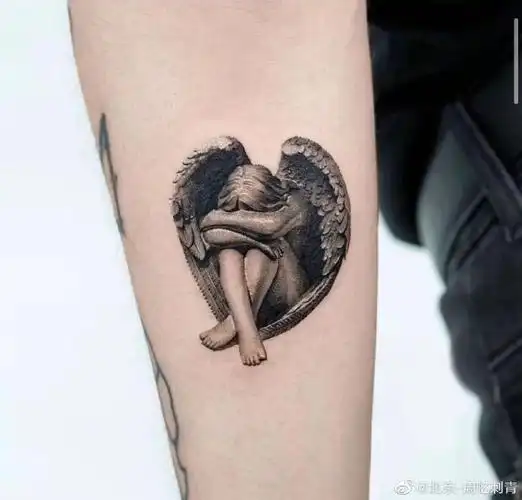 今日纹身图案分享孤独天使纹身#北京纹身##纹身分享##纹身设计##北京