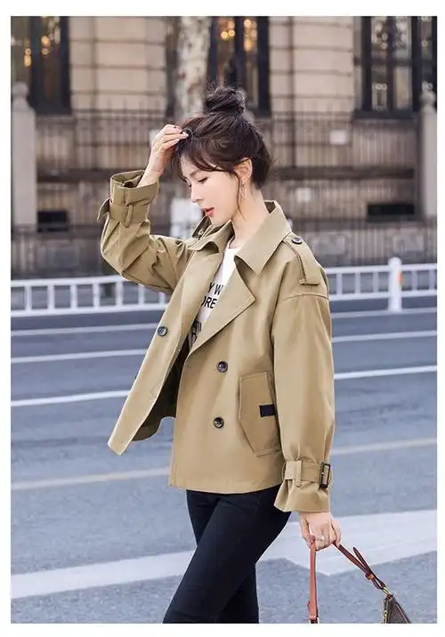 短款风衣外套女2024春装新款小个子英伦风气质夹克百搭休闲上衣 - 17