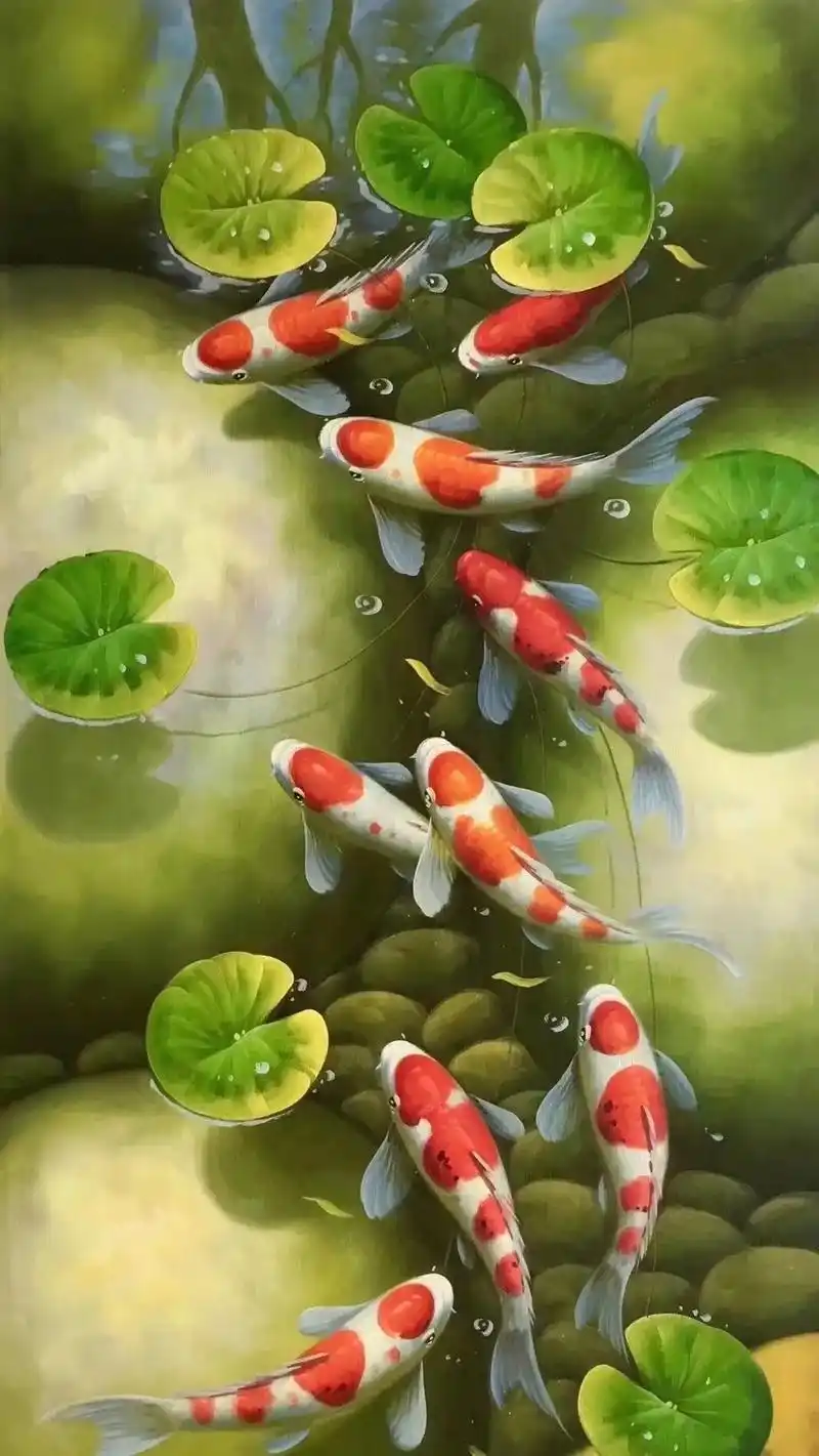 九鲤图#养鱼养心 #好运锦鲤 - 抖音