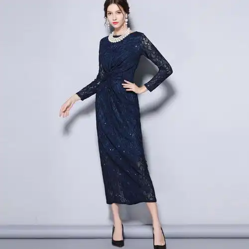 2018春夏新款针织连衣裙通勤ol黑白横竖条纹拼接修身显瘦包臀中裙