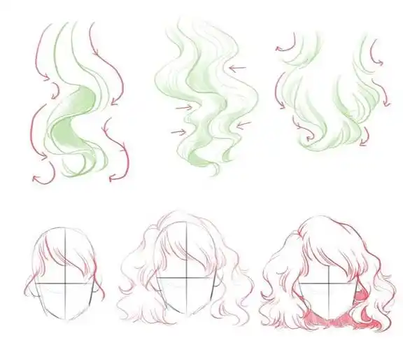 动漫蓬松的发型怎么画教你绘制蓬松卷发的画法教程