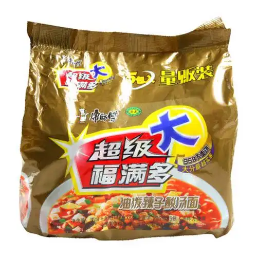 方便食品康师傅超级福满多油泼辣子酸汤面五包96g5包组返回商品页