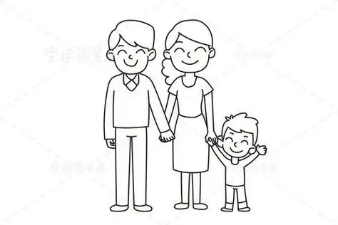一家三口最简单画法人物简笔画简笔画