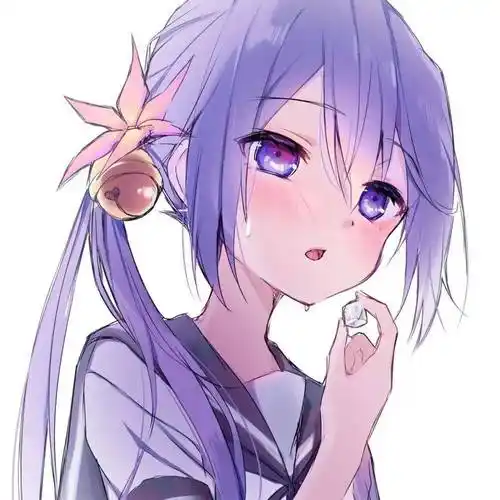 动漫女头一组超好看的粉紫色系动漫女生头像