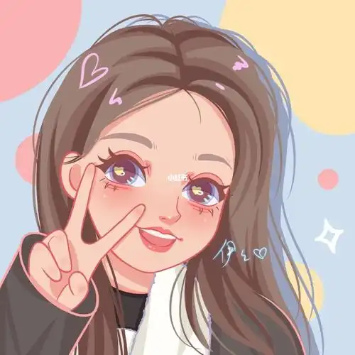 女生头像比耶剪刀手可爱鸭风约稿头像