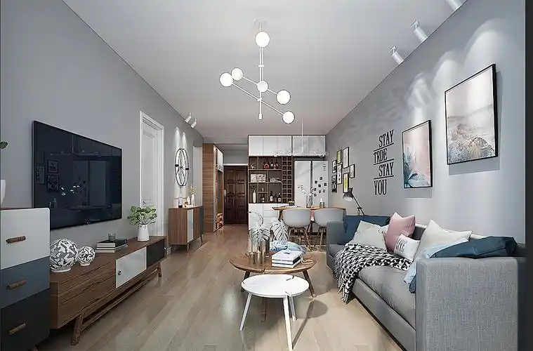 北欧风格二居室73平米房子装修效果图-世华龙樾-业之峰装饰北京分公司