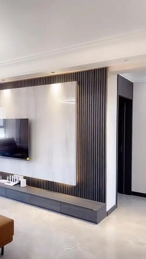 现代轻奢#悬空背景墙#客厅背景墙效果图