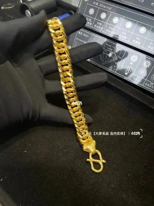 重工男士古巴链黄金手链