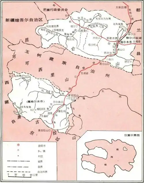 格尔木市地处青海省中西部,青藏高原腹地;境内辖区地形复杂,大体可分
