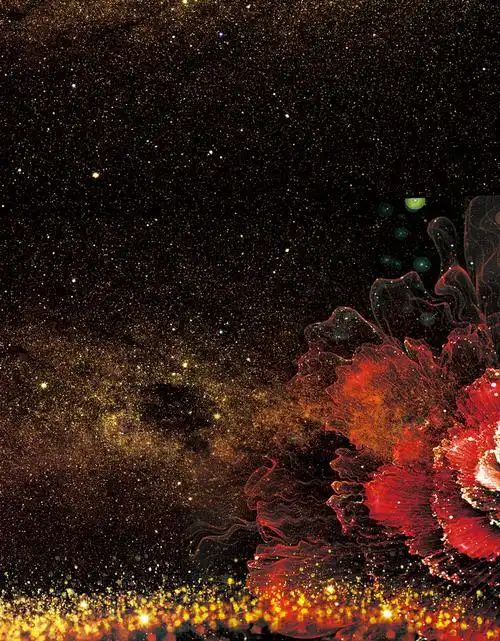 绚丽金沙大气花朵年会海报背景psd免抠素材免费下载_觅元素51yuansu.