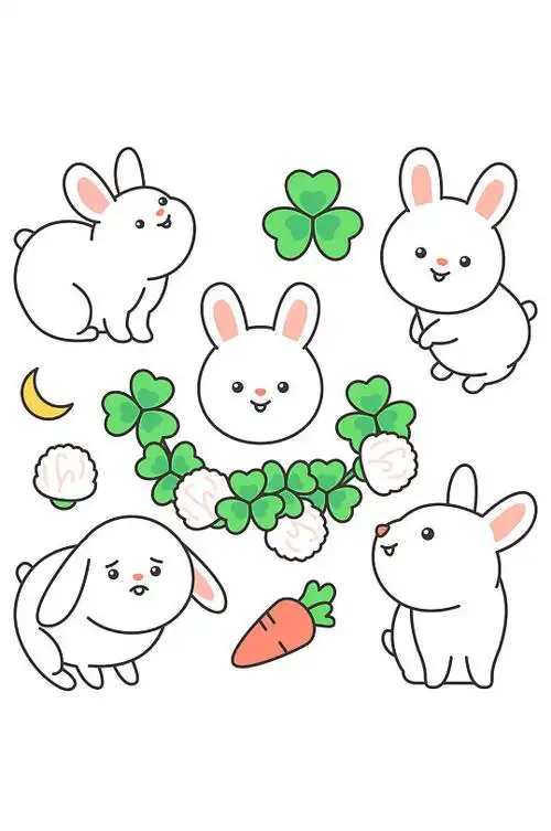 ai矢量卡通可爱小兔子