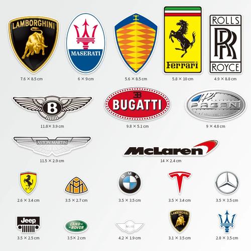 名车车标贴纸汽车轿车常见品牌标志大全不干胶装饰小图案车logo贴