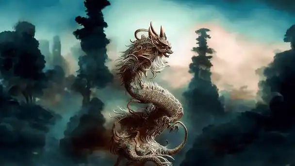 山海经异兽:应龙,黄帝坐骑,凤凰和麒麟的祖先