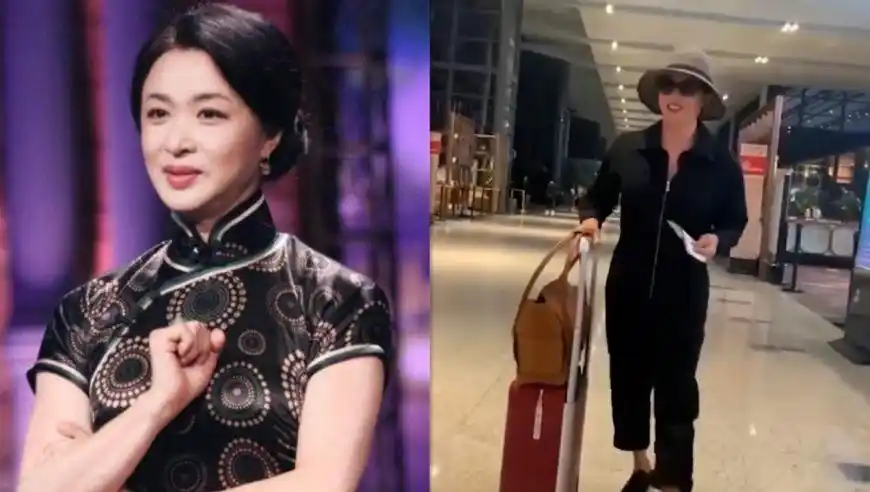 52岁金星现身机场,一身黑色男装素颜出镜,找回男儿身自信心