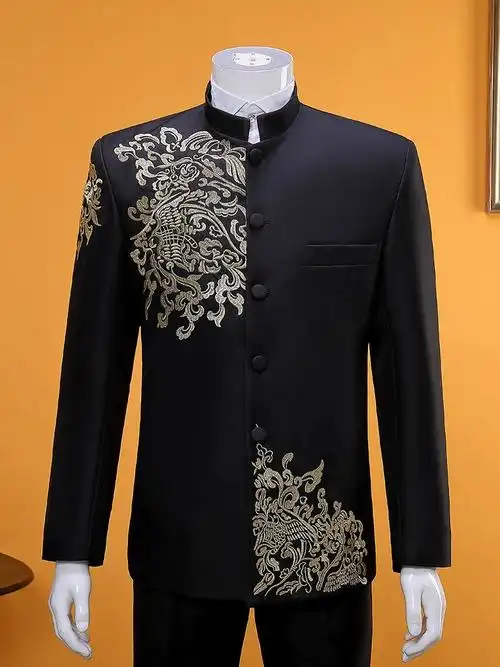 表演服精品刺绣礼服男士 大合唱舞台演出服男套装 - 男装 - 备货网