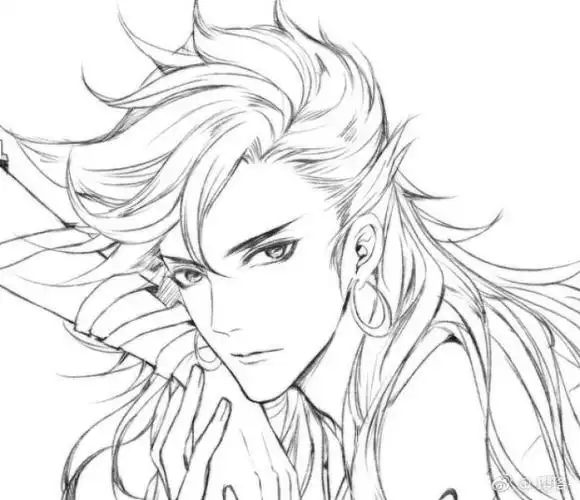 72线稿画廊72阴阳师荒动漫古风美男手游美男美少年线稿