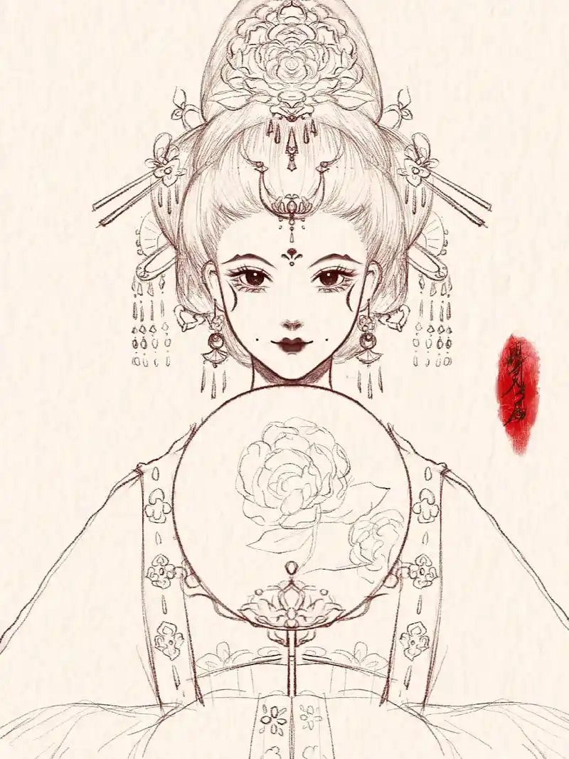 唯有牡丹真国色,花开时节动京城.#古风 #国风 #手绘 #画 - 抖音